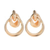 Wholesale Geometric Alloy Earrings With Circle Stitching And Knot Design For Women Electroplated