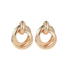Wholesale Geometric Alloy Earrings With Circle Stitching And Knot Design For Women Electroplated