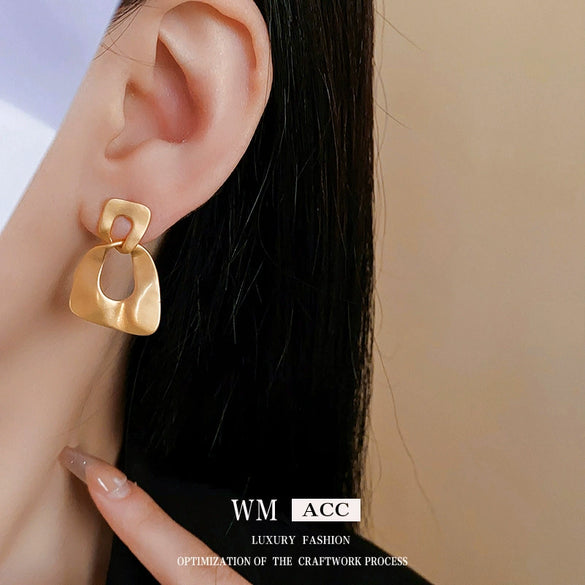 Wholesale Geometric Alloy Earrings With 925 Silver Needles And Electroplating Treatment For Women Simple Fashion Temperament