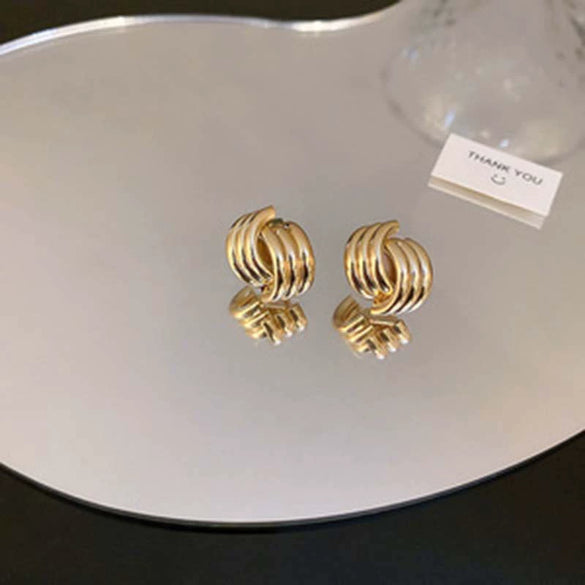 Wholesale Geometric Alloy Earrings With 925 Silver Needles And Electroplating Treatment For Women Simple Fashion Temperament