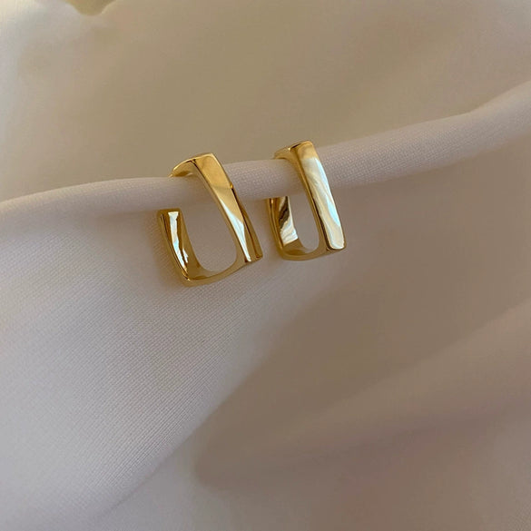 Wholesale Geometric Alloy Earrings With 925 Silver Needles And Electroplating Treatment For Women Simple Fashion Temperament