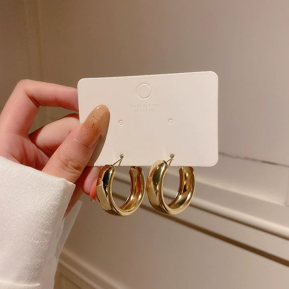 Wholesale Geometric Alloy Earrings With 925 Silver Needles And Electroplating Treatment For Women Simple Fashion Temperament