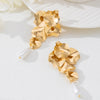 Wholesale Geometric Alloy Electroplated Pearl Earrings For Women