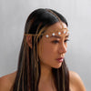 Wholesale Geometric Alloy Electroplated Pearl Tassel Forehead Chain Child Hair Accessory