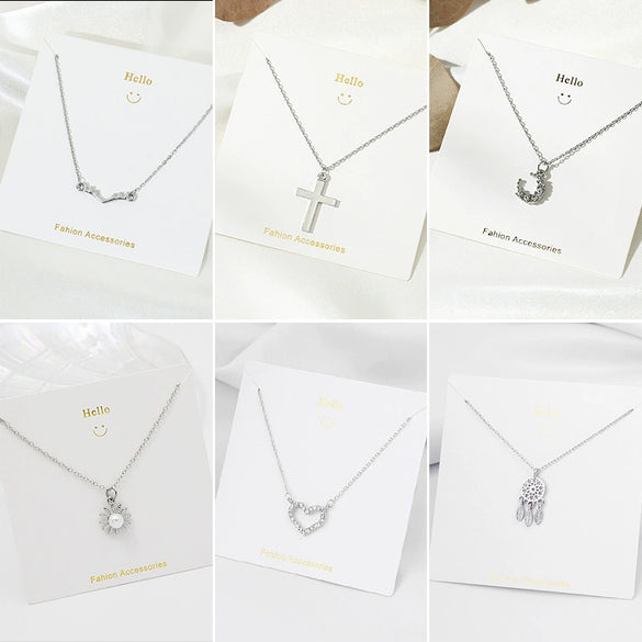 Wholesale Geometric Alloy Pendant Necklace With Snake Bone Chain For Women