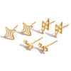 Wholesale Geometric And Star Pattern Electroplated Stainless Steel Women's Earrings