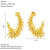 Wholesale Geometric Angel Wings Titanium Steel Electroplated Earrings For Women