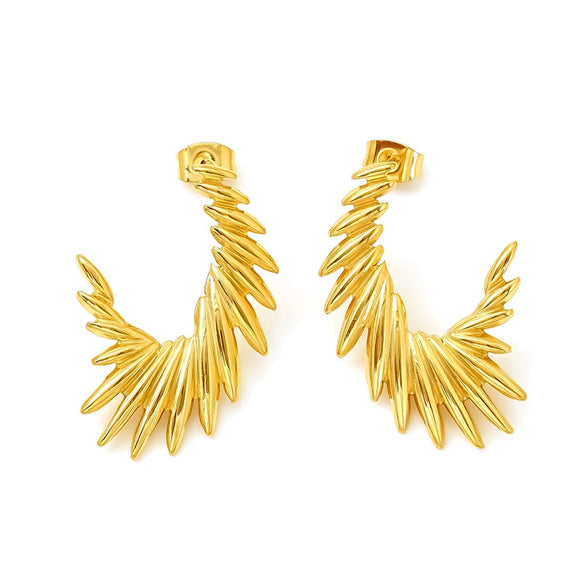 Wholesale Geometric Angel Wings Titanium Steel Electroplated Earrings For Women