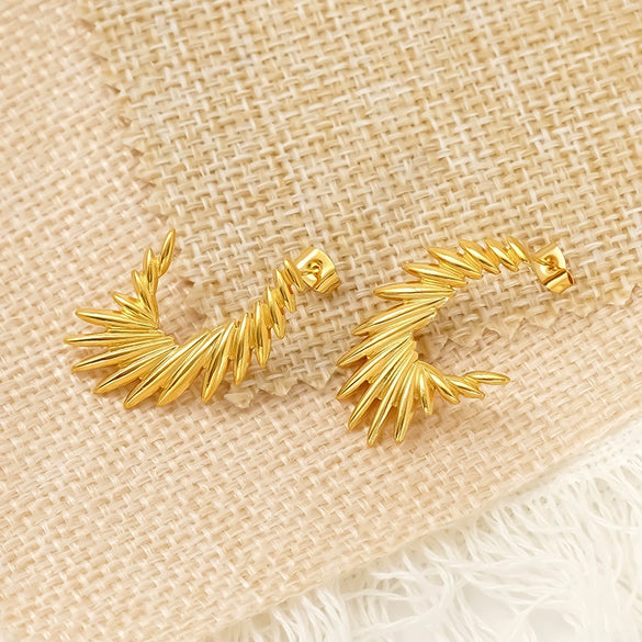 Wholesale Geometric Angel Wings Titanium Steel Electroplated Earrings For Women