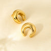 Wholesale Geometric Arcshaped 16K Goldplated 316L Stainless Steel Earrings For Women