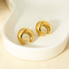 Wholesale Geometric Arcshaped 16K Goldplated 316L Stainless Steel Earrings For Women