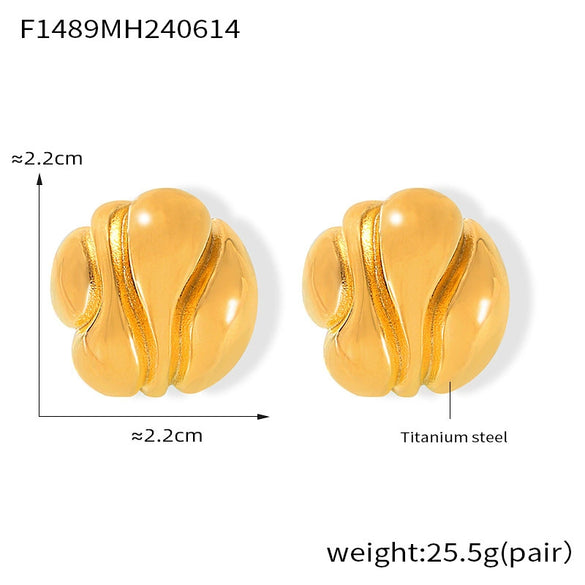 Wholesale Geometric Asymmetric Design 316L Stainless Steel Earrings With Electroplating For Women