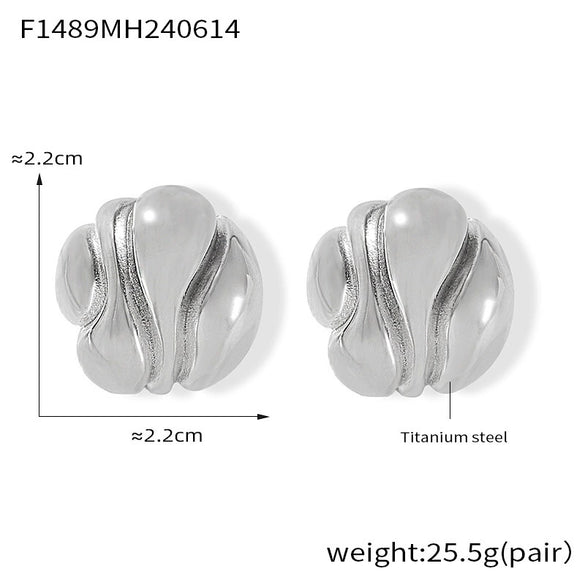 Wholesale Geometric Asymmetric Design 316L Stainless Steel Earrings With Electroplating For Women