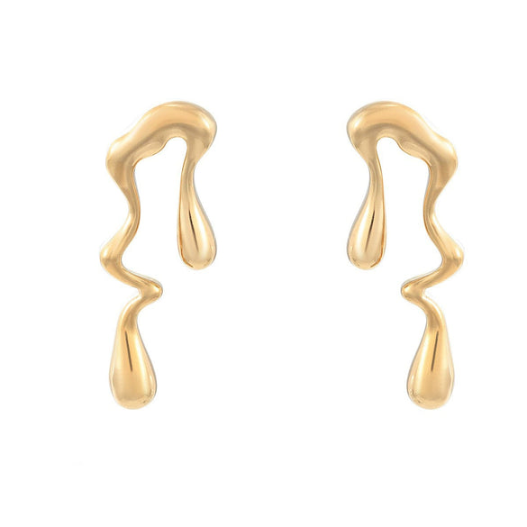 Wholesale Geometric Asymmetric Stainless Steel Earrings For Women With Electroplating Treatment Fashion Style