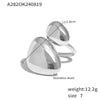 Wholesale Geometric Asymmetrical Glossy Open Ring 316L Stainless Steel 18K Gold Plated