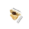 Wholesale Geometric Asymmetrical Hammered Natural Stone Titanium Steel Open Ring With Gold Plated Finish For Women