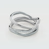 Wholesale Geometric Asymmetrical Threelayer Cross Ring Silver Electroplating For Unisex