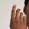 Wholesale Geometric Asymmetrical Threelayer Cross Ring Silver Electroplating For Unisex