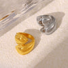 Wholesale Geometric Asymmetry 18K Gold Plated Titanium Steel Ring For Women Trend Jewelry