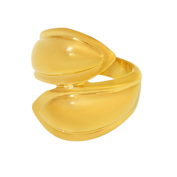 Wholesale Geometric Asymmetry 18K Gold Plated Titanium Steel Ring For Women Trend Jewelry