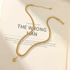 Wholesale Geometric Ball Pendant Stainless Steel And Titanium Steel Electroplated Necklace For Women