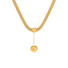 Wholesale Geometric Ball Pendant Stainless Steel And Titanium Steel Electroplated Necklace For Women