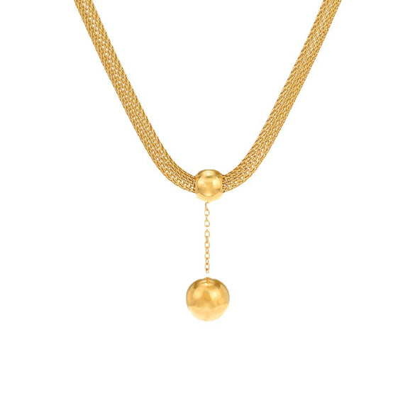 Wholesale Geometric Ball Pendant Stainless Steel And Titanium Steel Electroplated Necklace For Women