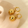 Wholesale Geometric Ball Pendant Stainless Steel 18K Gold Plated Waterproof Earrings For Women