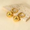 Wholesale Geometric Ball Pendant Stainless Steel 18K Gold Plated Waterproof Earrings For Women