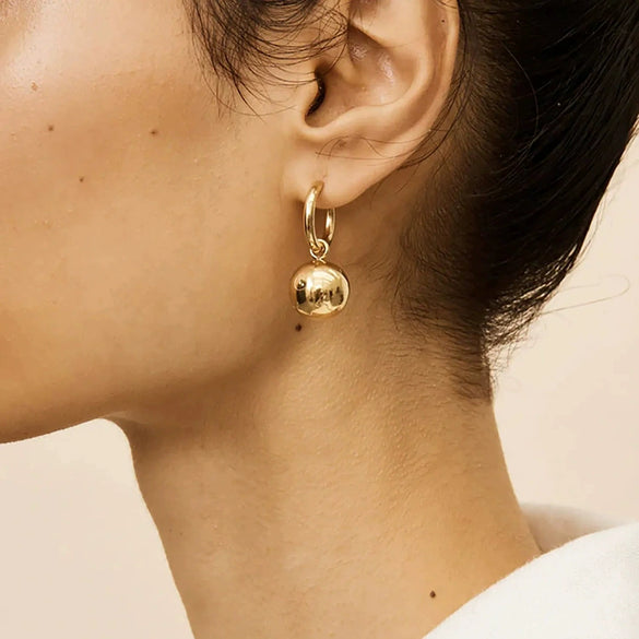 Wholesale Geometric Ball Pendant Stainless Steel 18K Gold Plated Waterproof Earrings For Women