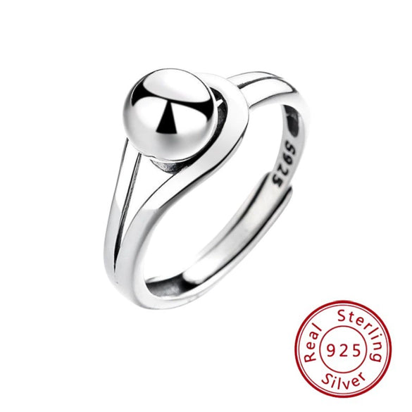 Wholesale Geometric Ball Ring S925 Sterling Silver Electroplated Adjustable For Women
