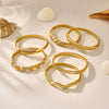 Wholesale Geometric Bamboo Zircon Bracelet Stainless Steel 18K Gold Plated Electroplated For Office Ladies