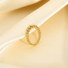 Wholesale Geometric Beaded Stainless Steel 18K Gold Pvd Electroplated Ring For Women Fashion Jewelry