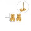 Wholesale Geometric Bear Shaped Stainless Steel Gold Plated Unisex Earrings