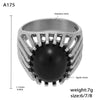 Wholesale Geometric Black Agate Hollow Heavy Industry Titanium Steel 18K Gold Electroplated Light Luxury Unisex Ring