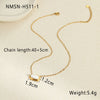 Wholesale Geometric Black Agate Inlaid Stainless Steel Necklace Pendant With 18K Gold Plated Chain For Women