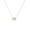 Wholesale Geometric Black Agate Inlaid Stainless Steel Necklace Pendant With 18K Gold Plated Chain For Women