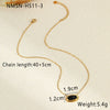 Wholesale Geometric Black Agate Inlaid Stainless Steel Necklace Pendant With 18K Gold Plated Chain For Women
