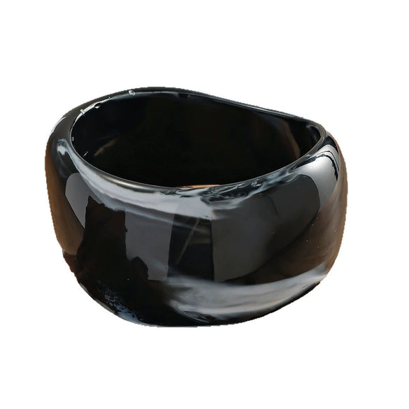Wholesale Geometric Black Resin Bracelet With Electroplating