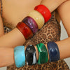 Wholesale Geometric Black Resin Bracelet With Electroplating