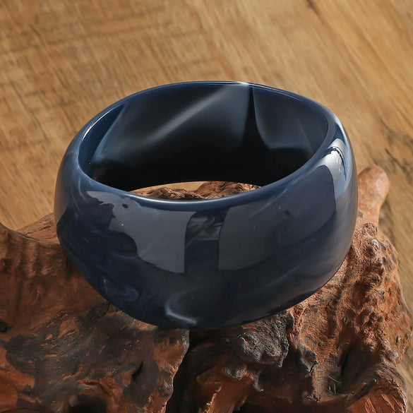 Wholesale Geometric Black Resin Bracelet With Electroplating