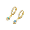 Wholesale Geometric Blue Opal 925 Sterling Silver Ear Ring With Electroplating