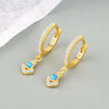 Wholesale Geometric Blue Opal 925 Sterling Silver Ear Ring With Electroplating
