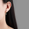 Wholesale Geometric Blue Opal 925 Sterling Silver Ear Ring With Electroplating