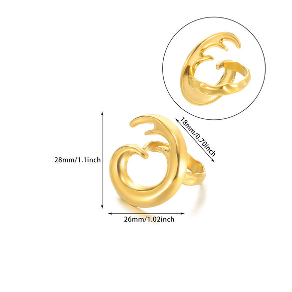 Wholesale Geometric Bow Starfish Shell Shape Open Ring For Women Electroplated