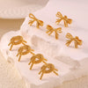 Wholesale Geometric Bow 316L Stainless Steel Goldplated Women's Earrings