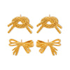 Wholesale Geometric Bow 316L Stainless Steel Goldplated Women's Earrings