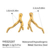 Wholesale Geometric Branch Earrings For Women Stainless Steel Electroplated Jewelry