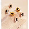 Wholesale Geometric Brass And 925 Silver Needle Electroplated Oval Ball Beanie Earrings For Women