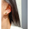 Wholesale Geometric Brass And 925 Silver Needle Electroplated Oval Ball Beanie Earrings For Women